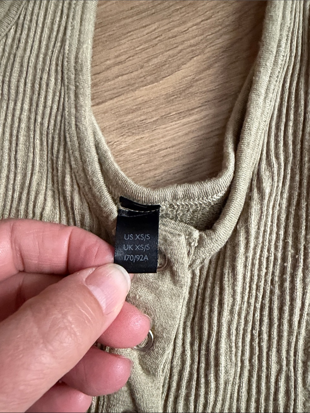 Out From Under Ribbed Button-Front Tank Top in Beige - Picture 2 of 6